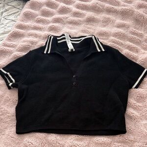 ALO Yoga Black and White Crop Top